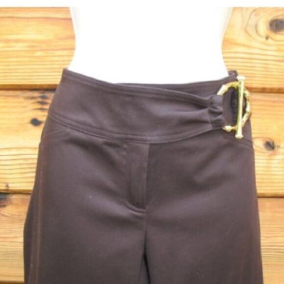 NWT Brown Sateen Cropped Pants - Picture 2 of 7
